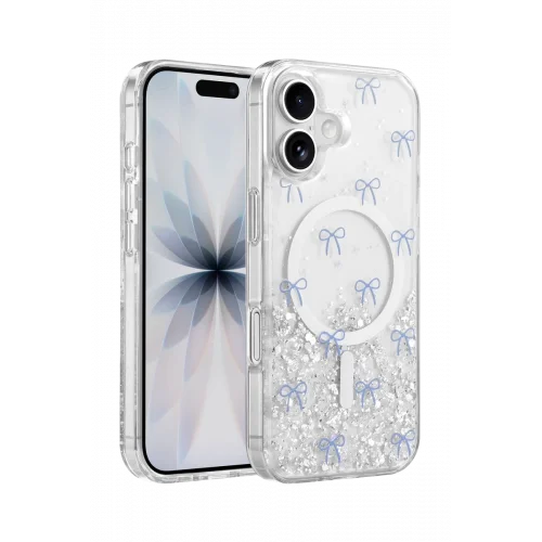 Mey İthalat®   iPhone 17 Misk Simli Magsafe Kapak - Desen 3