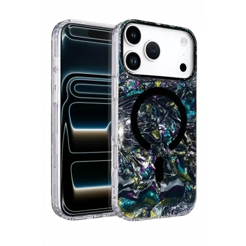 Mey İthalat® iPhone 17 Pro Max Mila Dalgalı Magsafe Kapak - Lacivert