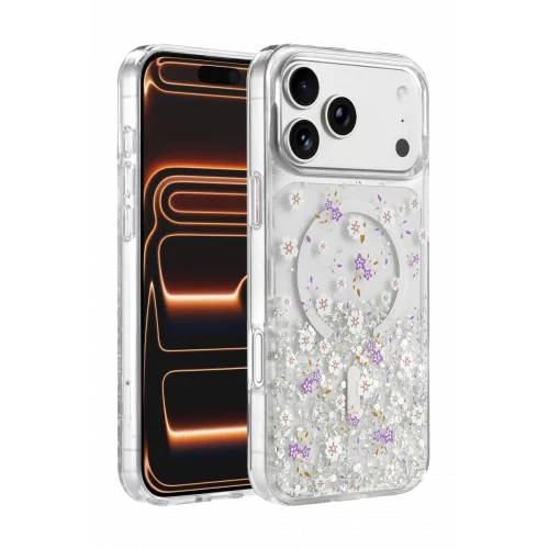 Mey İthalat®   iPhone 17 Pro Max Misk Simli Magsafe Kapak - Desen 2