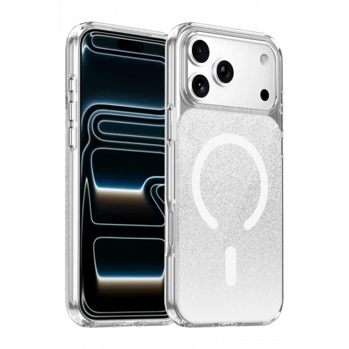 Mey İthalat®   iPhone 17 Pro Max Sora Simli Magsafe Kapak - Beyaz