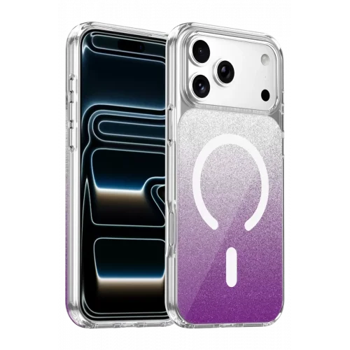 Mey İthalat®   iPhone 17 Pro Max Sora Simli Magsafe Kapak - Mor