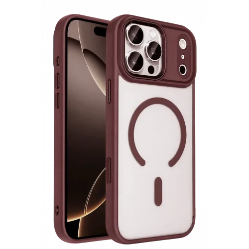 Mey İthalat®   iPhone 18 Pro Max Terea Magsafe Kapak - Bordo