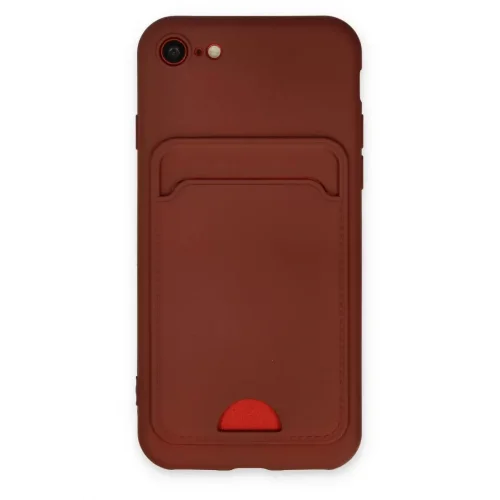 Mey İthalat®   iPhone 7 Kılıf Kelvin Kartvizitli Silikon - Bordo
