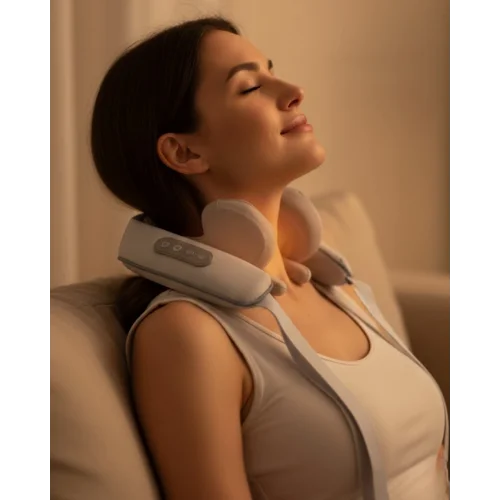 Mey İthalat® Isı Terapili Boyun ve Omuz Masaj Cihazı Sessiz Motorlu Çok Bölgeli Kullanım