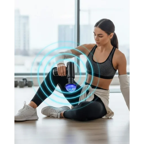 Mey İthalat® Isıtmalı Soğutmalı Masaj Tabancası 3200 RPM Sessiz Motor USB C Şarjlı