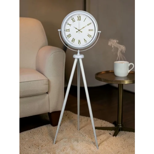 Mey İthalat® Ivory Beyaz Tripod Ayaklı Saat