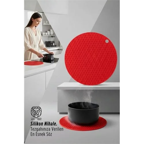 Mey İthalat® Juliette Serisi - Isıya Dayanıklı Bal Peteği Kaymaz Silikon Yuvarlak Nihale