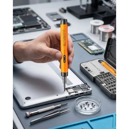 Mey İthalat® Kablosuz Alüminyum Gövdeli Elektrikli Tornavida 38 Uçlu Teknik Servis Seti