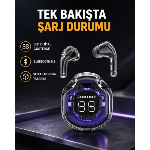 Mey İthalat® Kablosuz Bluetooth Kulaklık Hifi Ses Kalitesi ve Mikrofonlu