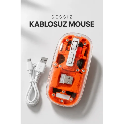 Mey İthalat® Kablosuz Mouse Fare 5.0 Bluetooth Bağlantılı USB Girişli