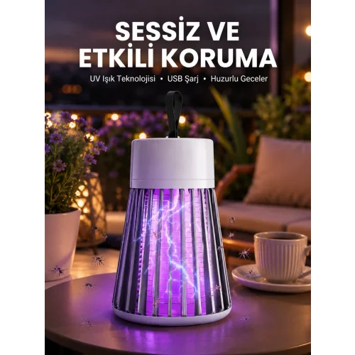 Mey İthalat® Kamp ve Bahçe İçin Şarjlı Böcek Kovucu Lamba