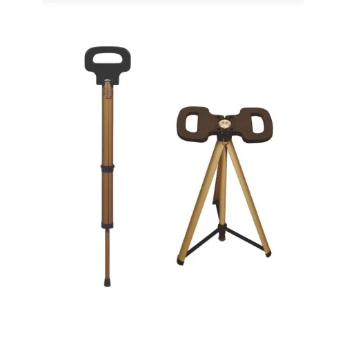 Mey İthalat® Katlanabilir Baston Tabure, Walking stick and portable stoo