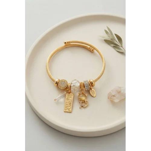 Mey İthalat® Kedili Model Charmlı Bileklik