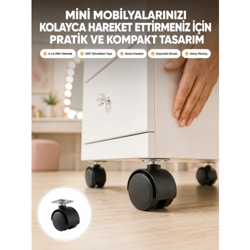 Mey İthalat® Kilitsiz 4 cm Mobilya Ayağı Tek Adet Pratik ve Dayanıklı