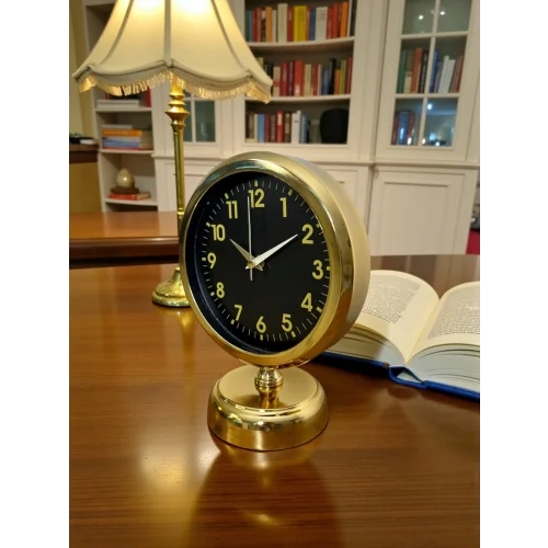 Mey İthalat® Klas Gold 25 x 20 Cm Metal Masa Saati