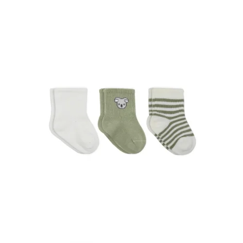 Mey İthalat® Koala Boy 3lü Penye Soket Çorap 10133 Ekru