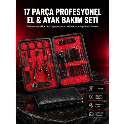 Mey İthalat® Kompakt ve Şık Tasarımlı 17 Parça Bakım Seti Yeni Nesil