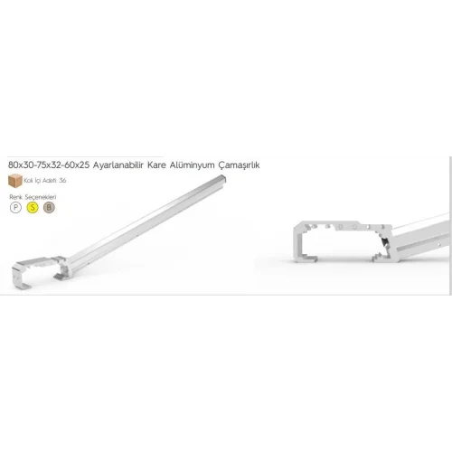 Mey İthalat® Koral Ayarlı Balkon Çamaşır Askılığı 80X30/60X25