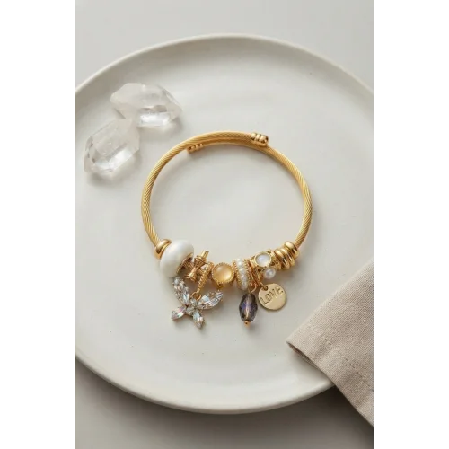 Mey İthalat® Kristal Kelebek Model Charmlı Bileklik
