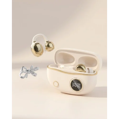 Mey İthalat® Kulak Klipsli Bluetooth Kulaklık Kompakt ve Hafif 2 Kurdele Küpe Hediyeli