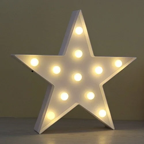 Mey İthalat® Led Işıklı Beyaz Yıldız Gece Lambası