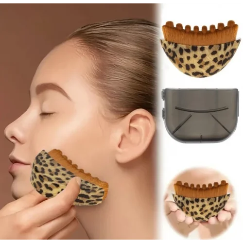 Mey İthalat® Leopar Görünümlü Lenf Drenaj Masaj Fırçası Kutulu