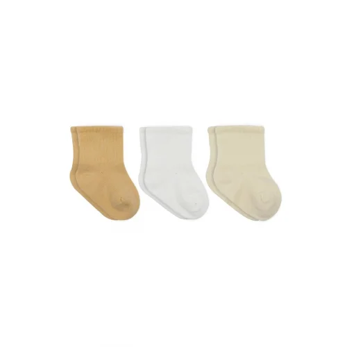 Mey İthalat® Little Love Girl 3lü Penye Soket Çorap 10137 Somon