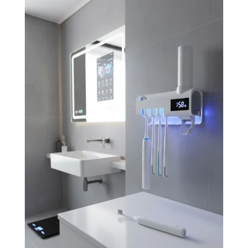 Mey İthalat® Manyetik Duvar Tipi UV Hijyenik Diş Fırçası Tutucu