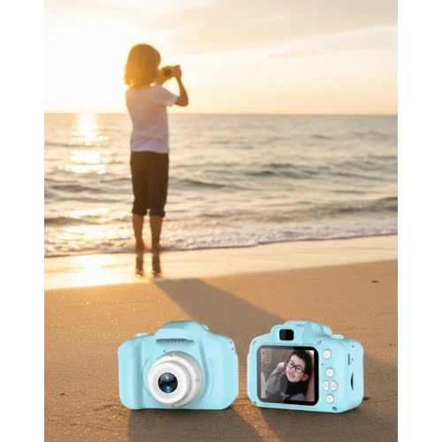 Mey İthalat® Mavi HD Taşınabilir Mini Dijital Kamera Video ve Fotoğraf Kayıt Özellikli