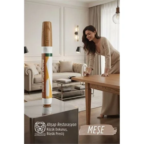 Mey İthalat® Meşe Renk Mobilya Rötüş Kalemi – Ahşap Çizik Giderici & Restorasyon Kalemi (Meşe/Oak)