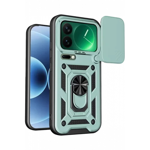 Mey İthalat®   Mi 17 Pro Pars Lens Yüzüklü Silikon - Yeşil