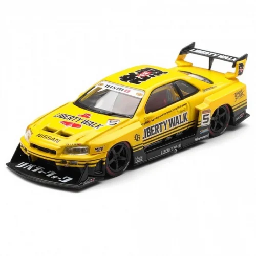 Mey İthalat® Model Araç 1/64  LB-ER34 Super Silhouette SKYLINE Sport Yellow