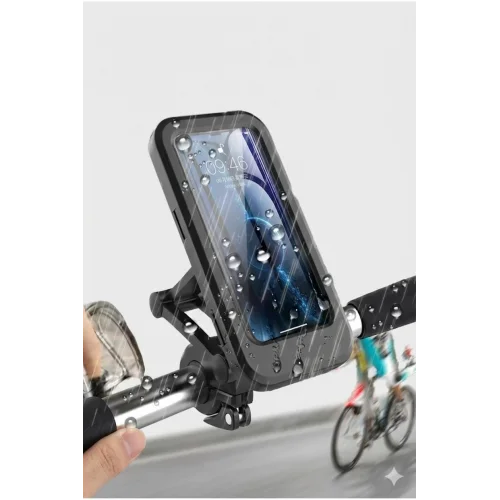Mey İthalat® Motosiklet Bisiklet Su Geçirmez Manyetik Telefon Tutucu Gidon Navigasyon Kılıfı