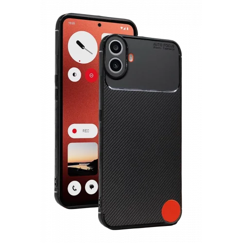 Mey İthalat® Nothing Phone Nothing CMF Phone 1 Auto Focus Karbon Kapak - Siyah