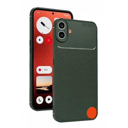 Mey İthalat® Nothing Phone Nothing CMF Phone 1 Auto Focus Karbon Kapak - Yeşil