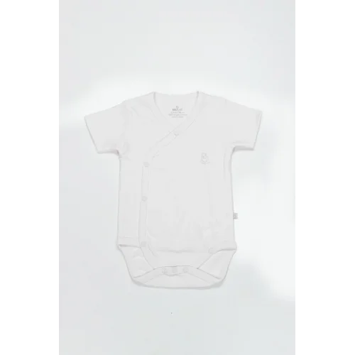 Mey İthalat®   Organik Natural Basic Style Kruvaze Yarım Kol Body BS17101 Beyaz