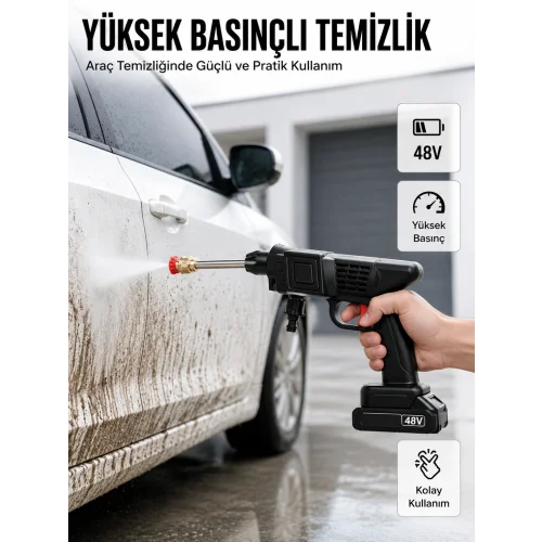 Mey İthalat® Orijinal 2025 48V Şarjlı Basınçlı Temizlik Tabancası A Kalite Seri