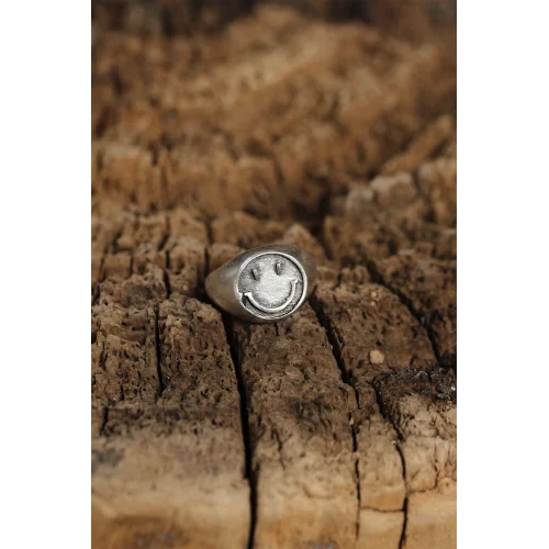 Mey İthalat® Otantik Emoji Tasarımlı Ayarlamalı Kadın Yüzük