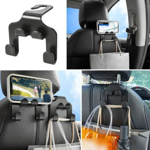 Mey İthalat® Oto Koltuk Arkası Düzenleyici Organizer Askılıklı Telefon,Tablet Tutucu