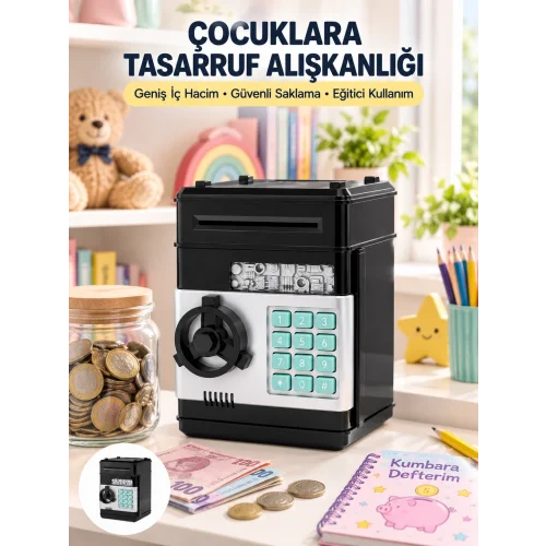 Mey İthalat® Otomatik Para Çeken Şifreli ATM Tasarımlı Kumbara