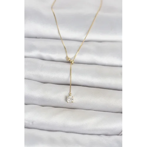 Mey İthalat® Pirinç Gold Renk Asansörlü Model Kadın Kolye