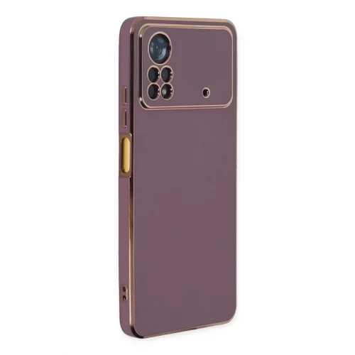 Mey İthalat®   Poco X4 Pro 5G Kılıf Volet Silikon - Mor