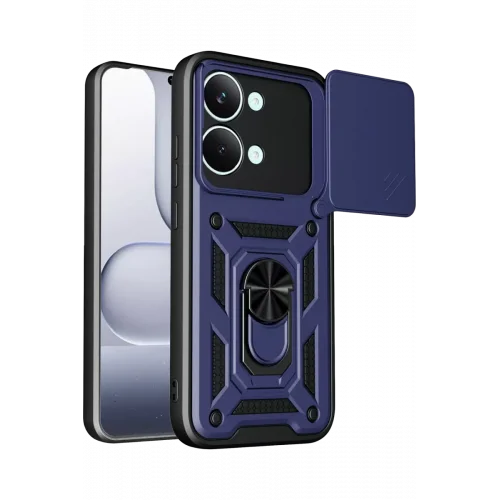 Mey İthalat®   Poco X8 Pro Max Pars Lens Yüzüklü Silikon - Lacivert