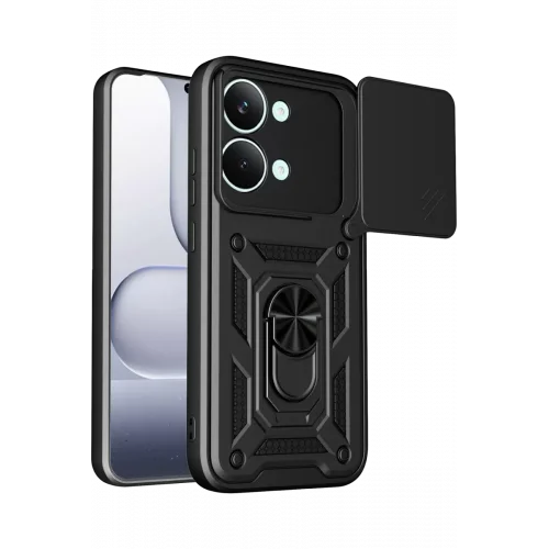 Mey İthalat®   Poco X8 Pro Max Pars Lens Yüzüklü Silikon - Siyah