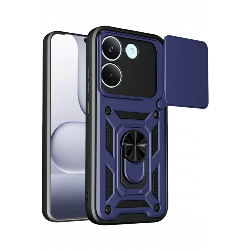 Mey İthalat®   Poco X8 Pro Pars Lens Yüzüklü Silikon - Lacivert