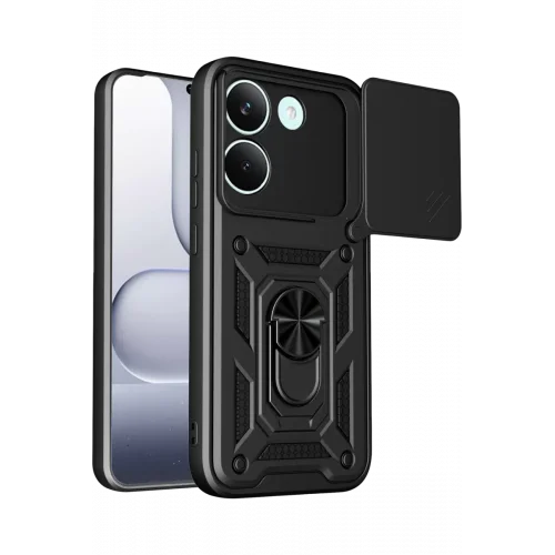 Mey İthalat®   Poco X8 Pro Pars Lens Yüzüklü Silikon - Siyah