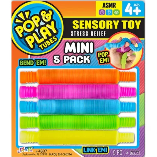 Mey İthalat® Pop & Play Tubes Duyusal Stres Oyuncağı  5li