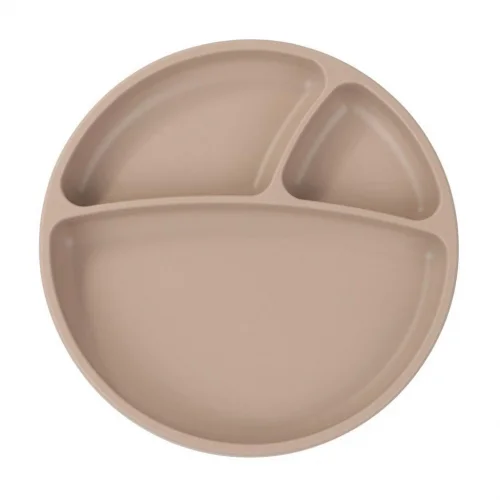 Mey İthalat®   Porsiyon Vakum Tabanlı Silikon Tabak Bubble Beige