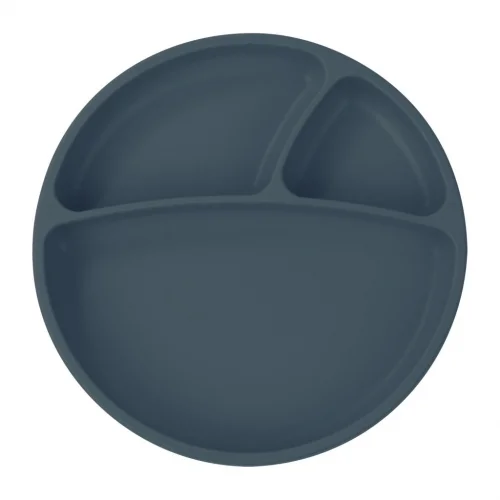 Mey İthalat®   Porsiyon Vakum Tabanlı Silikon Tabak Deep Blue