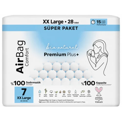 Mey İthalat® Premium Plus Airbag Comfort Bebek Bezi 7 Beden 28 Adet